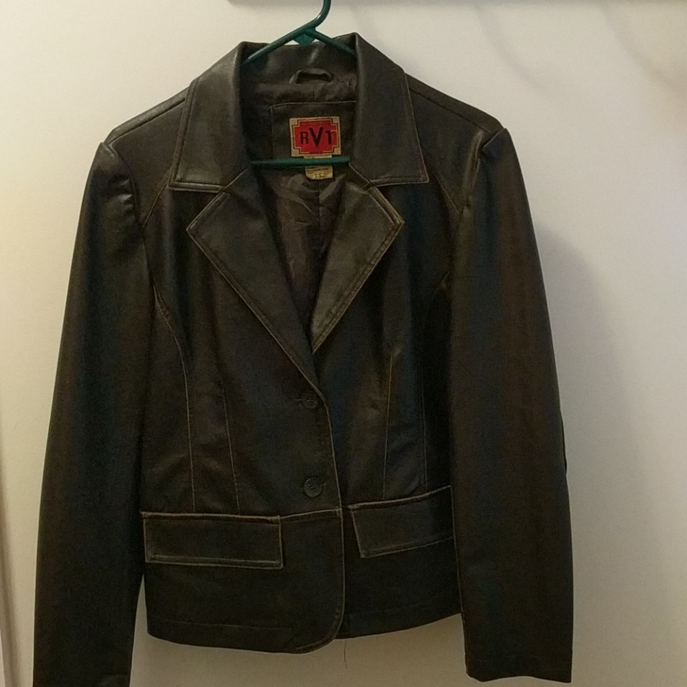 Ladies RVT Faux Leather Jacket